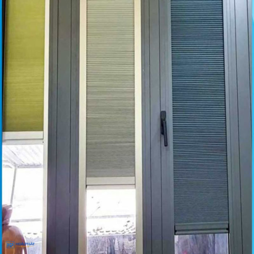 Các mẫu rèm tổ ong màu khác nhau lắp trên cửa kính