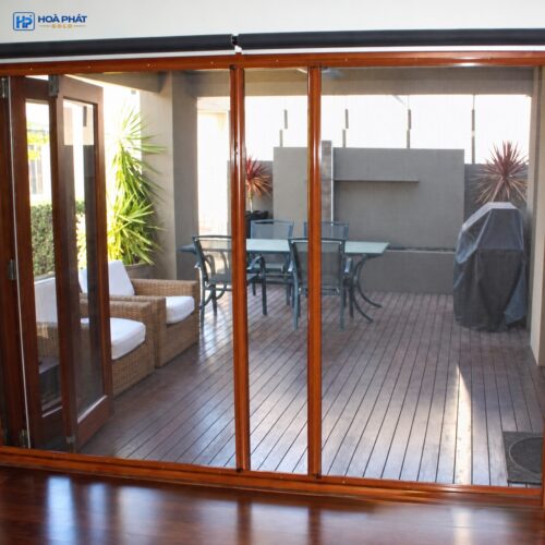 Alternative view of Cửa lưới chống muỗi dạng lùa DL 06 màu vân gỗ